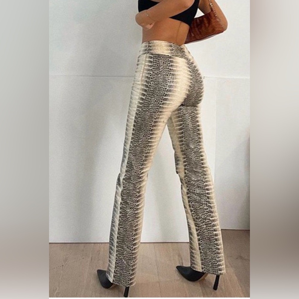 I.AM.GIA Seala Python-Print Flare Pants *33 inch inseam*